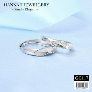 【GC117】Korean Geometric Faceted Couple Ring