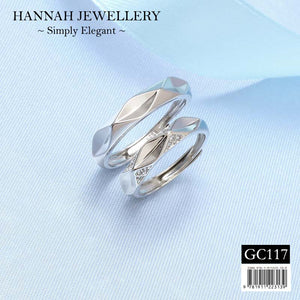 【GC117】Korean Geometric Faceted Couple Ring