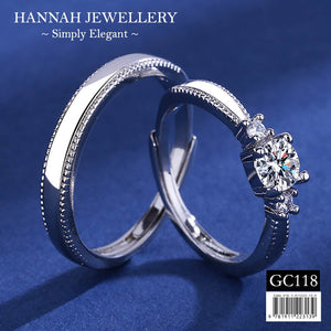 【GC118】Korean Classic Diamond Couple Ring