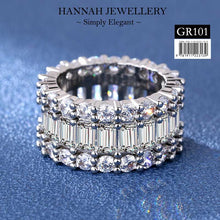 Load image into Gallery viewer, 【GR101】Korean 3 LINES Diamond Rings (Size 6, 7,  8 &amp; 9)