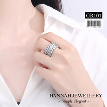 Load image into Gallery viewer, 【GR101】Korean 3 LINES Diamond Rings (Size 6, 7,  8 &amp; 9)