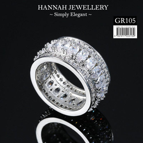 【GR105】Korean Major LINES Diamond Rings (Size 6, 7 & 8)