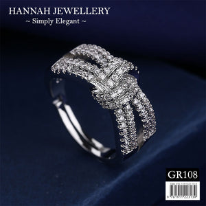 【GR108】Korean 2 Line Diamond Ring