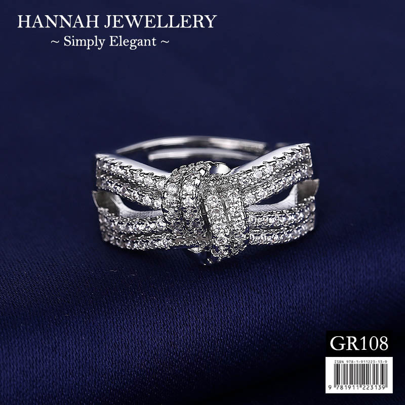 【GR108】Korean 2 Line Diamond Ring